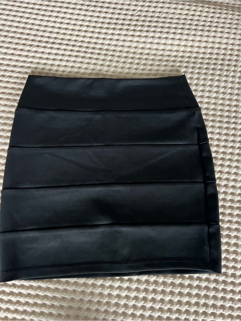 mandee Black Horizontal Panel Bandage Mini Skirt